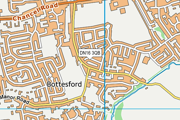 DN16 3QB map - OS VectorMap District (Ordnance Survey)