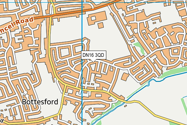 DN16 3QD map - OS VectorMap District (Ordnance Survey)