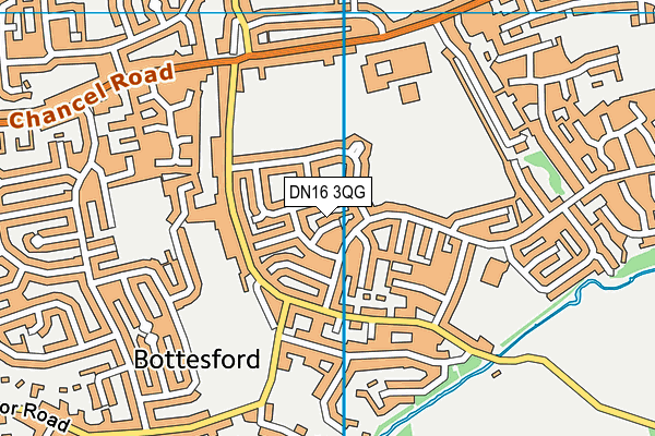 DN16 3QG map - OS VectorMap District (Ordnance Survey)