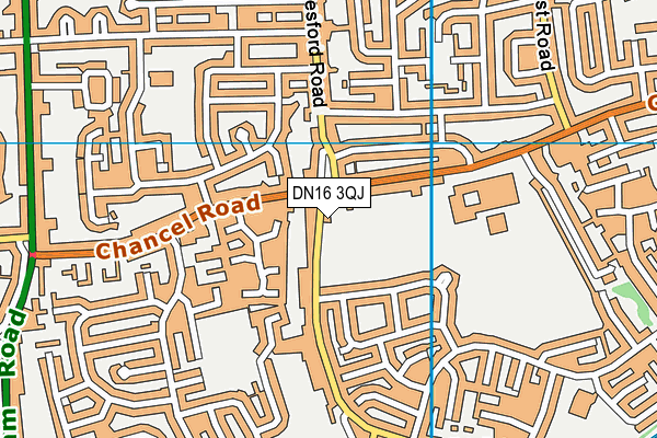 DN16 3QJ map - OS VectorMap District (Ordnance Survey)