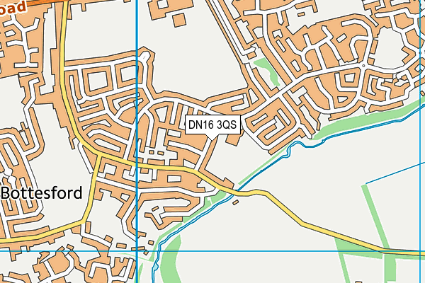 DN16 3QS map - OS VectorMap District (Ordnance Survey)