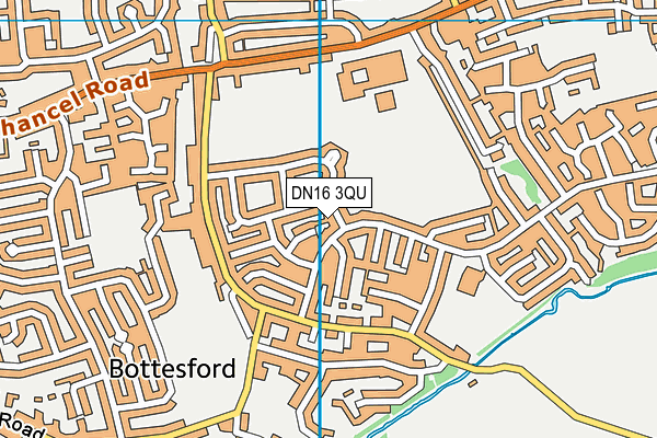 DN16 3QU map - OS VectorMap District (Ordnance Survey)