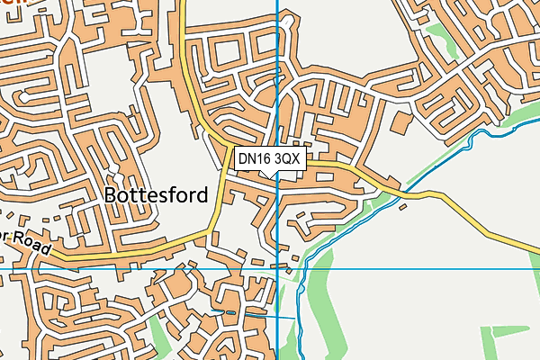 DN16 3QX map - OS VectorMap District (Ordnance Survey)