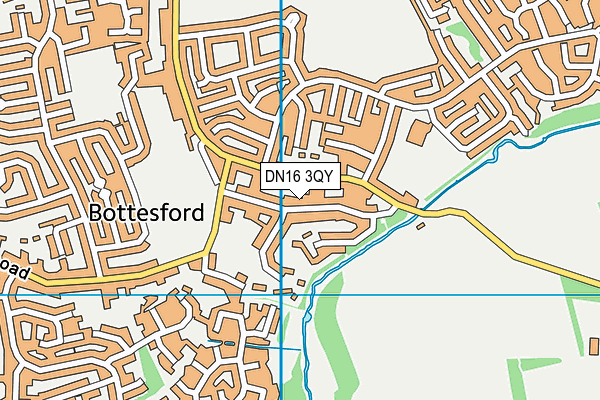 DN16 3QY map - OS VectorMap District (Ordnance Survey)