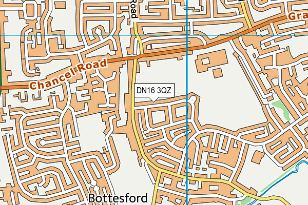 DN16 3QZ map - OS VectorMap District (Ordnance Survey)