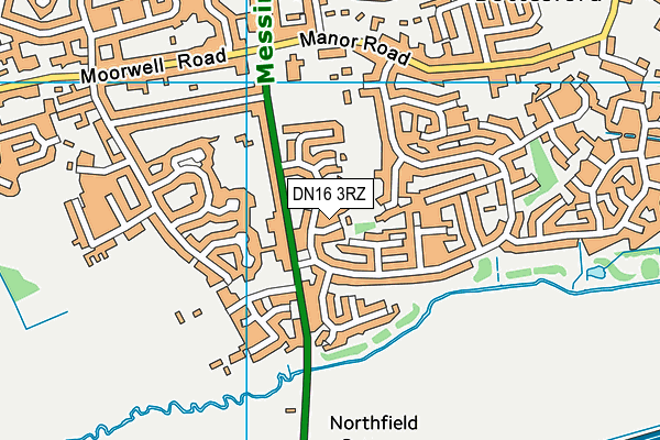 DN16 3RZ map - OS VectorMap District (Ordnance Survey)