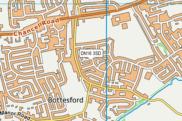 DN16 3SD map - OS VectorMap District (Ordnance Survey)