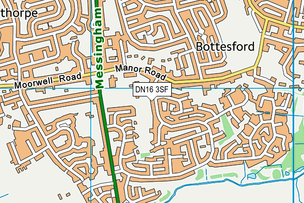 DN16 3SF map - OS VectorMap District (Ordnance Survey)