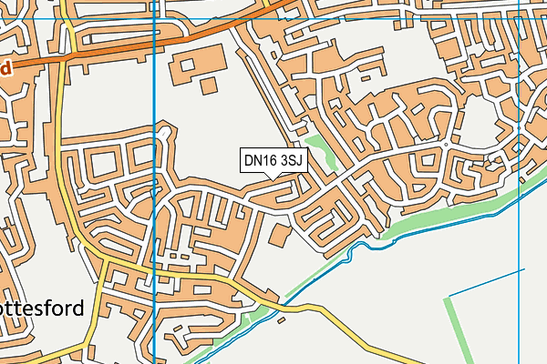 DN16 3SJ map - OS VectorMap District (Ordnance Survey)