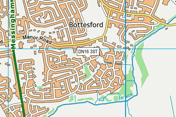 DN16 3ST map - OS VectorMap District (Ordnance Survey)