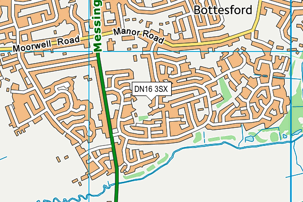 DN16 3SX map - OS VectorMap District (Ordnance Survey)