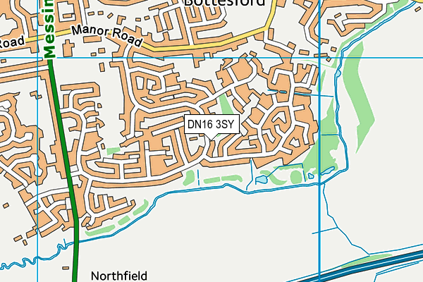 DN16 3SY map - OS VectorMap District (Ordnance Survey)