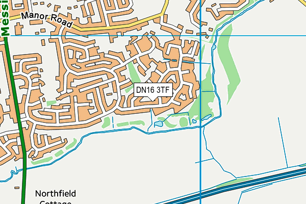 DN16 3TF map - OS VectorMap District (Ordnance Survey)