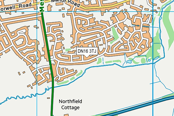 DN16 3TJ map - OS VectorMap District (Ordnance Survey)