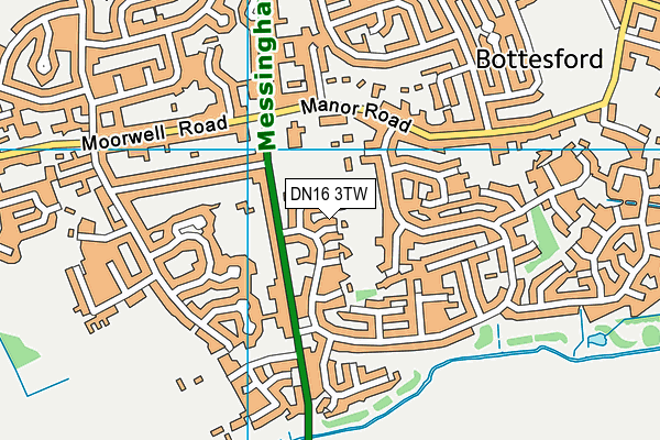 DN16 3TW map - OS VectorMap District (Ordnance Survey)
