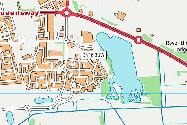DN16 3UW map - OS VectorMap District (Ordnance Survey)
