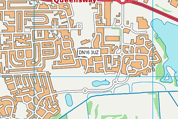 DN16 3UZ map - OS VectorMap District (Ordnance Survey)