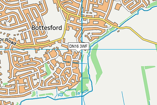 DN16 3WF map - OS VectorMap District (Ordnance Survey)
