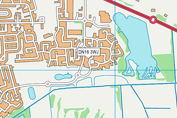 DN16 3WJ map - OS VectorMap District (Ordnance Survey)