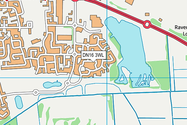 DN16 3WL map - OS VectorMap District (Ordnance Survey)