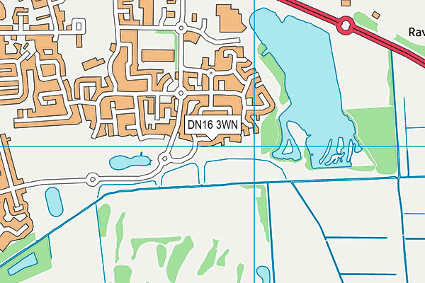 DN16 3WN map - OS VectorMap District (Ordnance Survey)