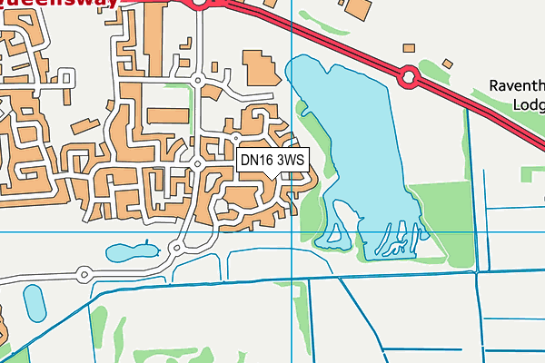 DN16 3WS map - OS VectorMap District (Ordnance Survey)