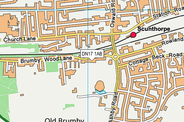 DN17 1AB map - OS VectorMap District (Ordnance Survey)