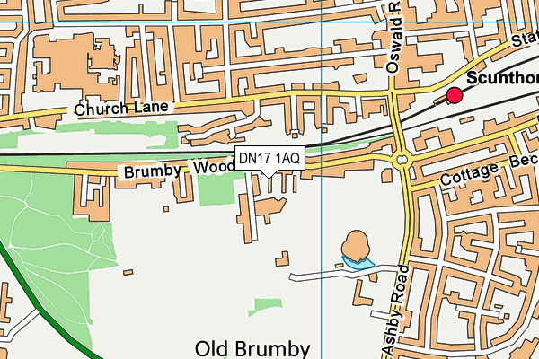 DN17 1AQ map - OS VectorMap District (Ordnance Survey)