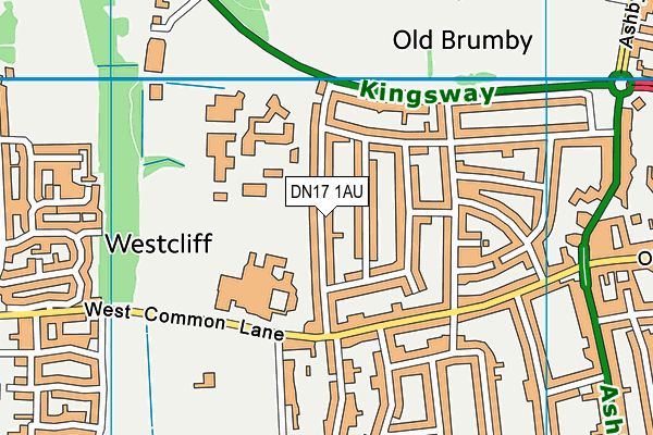 DN17 1AU map - OS VectorMap District (Ordnance Survey)