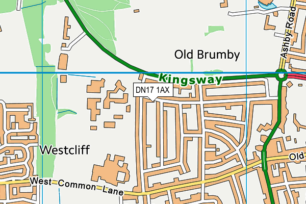 DN17 1AX map - OS VectorMap District (Ordnance Survey)