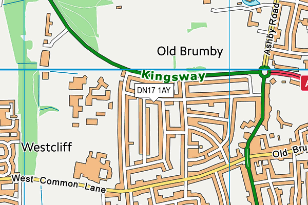 DN17 1AY map - OS VectorMap District (Ordnance Survey)