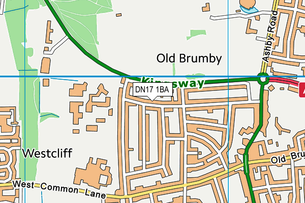 DN17 1BA map - OS VectorMap District (Ordnance Survey)