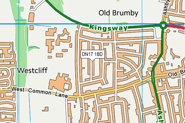 DN17 1BD map - OS VectorMap District (Ordnance Survey)