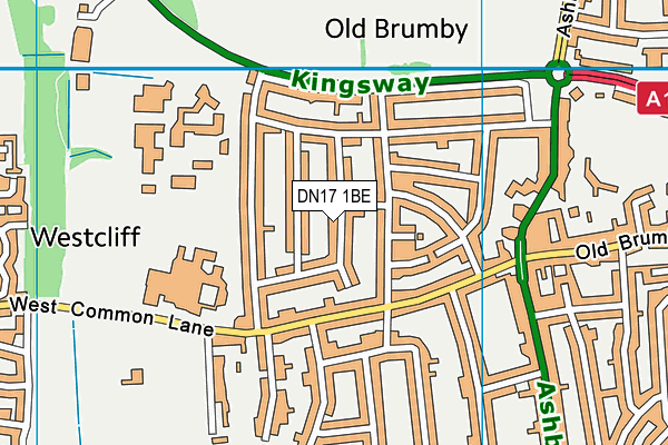 DN17 1BE map - OS VectorMap District (Ordnance Survey)