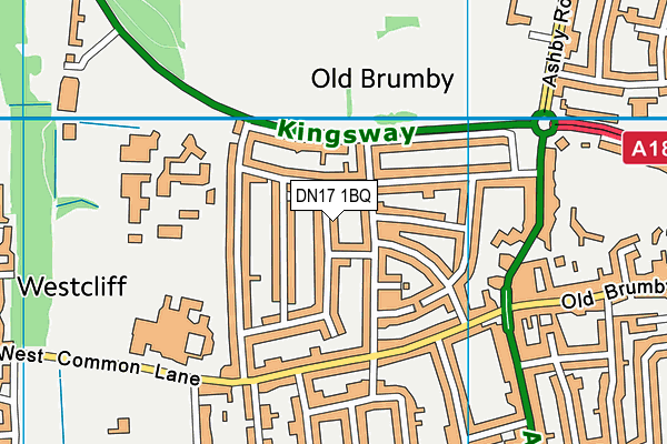 DN17 1BQ map - OS VectorMap District (Ordnance Survey)