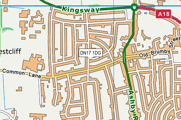 DN17 1DG map - OS VectorMap District (Ordnance Survey)