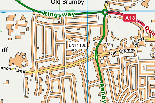 DN17 1DL map - OS VectorMap District (Ordnance Survey)