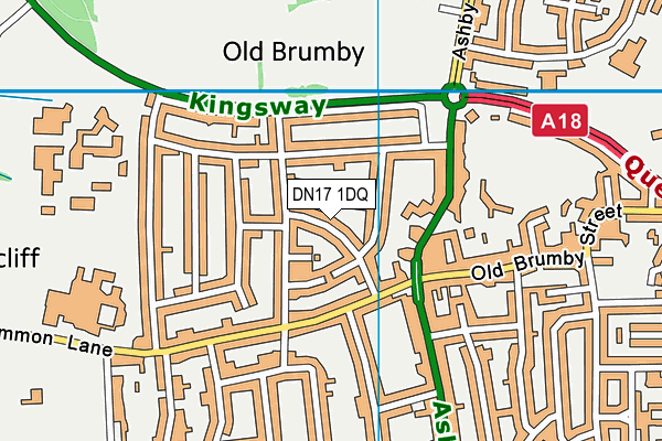 DN17 1DQ map - OS VectorMap District (Ordnance Survey)