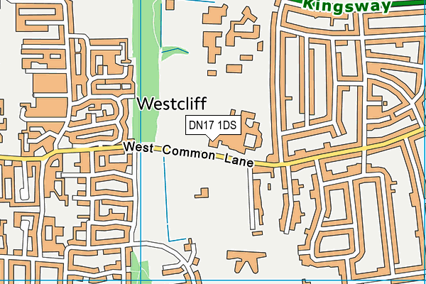 West Common Lane Playing Fields map (DN17 1DS) - OS VectorMap District (Ordnance Survey)