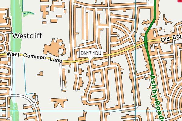 DN17 1DU map - OS VectorMap District (Ordnance Survey)