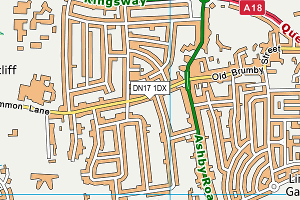 DN17 1DX map - OS VectorMap District (Ordnance Survey)