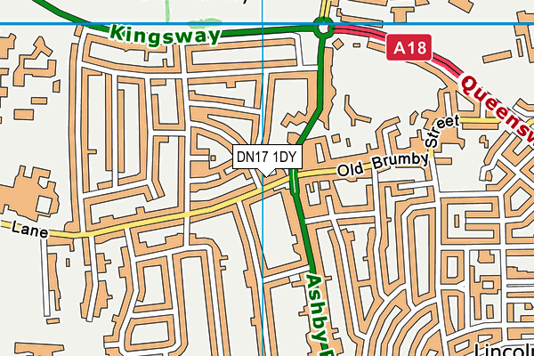 DN17 1DY map - OS VectorMap District (Ordnance Survey)