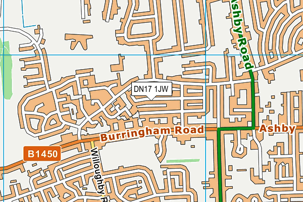 DN17 1JW map - OS VectorMap District (Ordnance Survey)