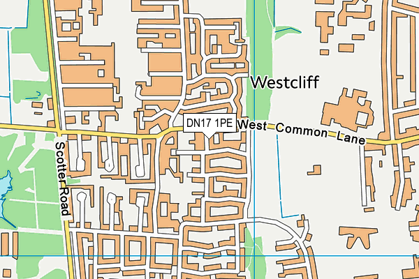 DN17 1PE map - OS VectorMap District (Ordnance Survey)