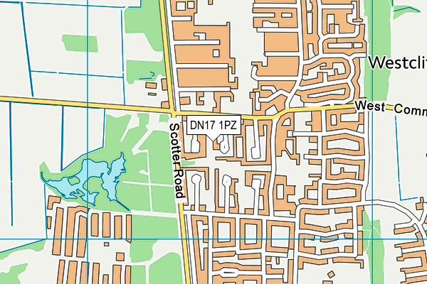 DN17 1PZ map - OS VectorMap District (Ordnance Survey)
