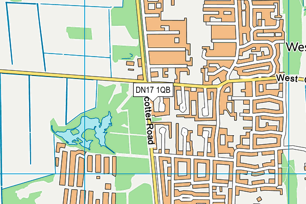 DN17 1QB map - OS VectorMap District (Ordnance Survey)