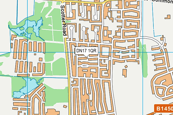 DN17 1QR map - OS VectorMap District (Ordnance Survey)