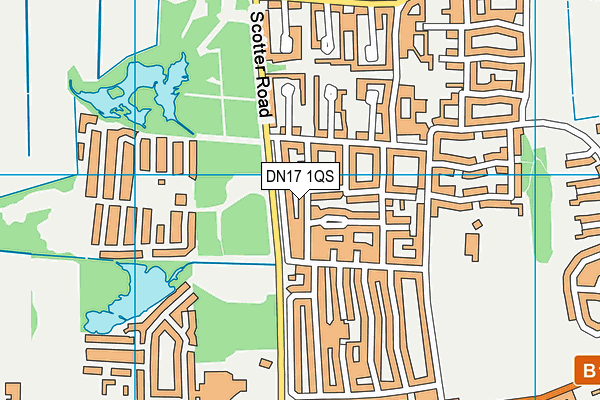 DN17 1QS map - OS VectorMap District (Ordnance Survey)