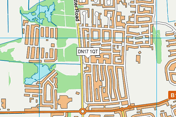 DN17 1QT map - OS VectorMap District (Ordnance Survey)