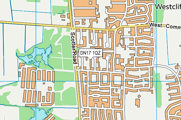 DN17 1QZ map - OS VectorMap District (Ordnance Survey)